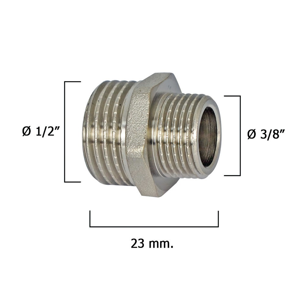 Machones Reductores Cromo 3/8" A 1/2" al por Mayor | Almacén de Ferretería