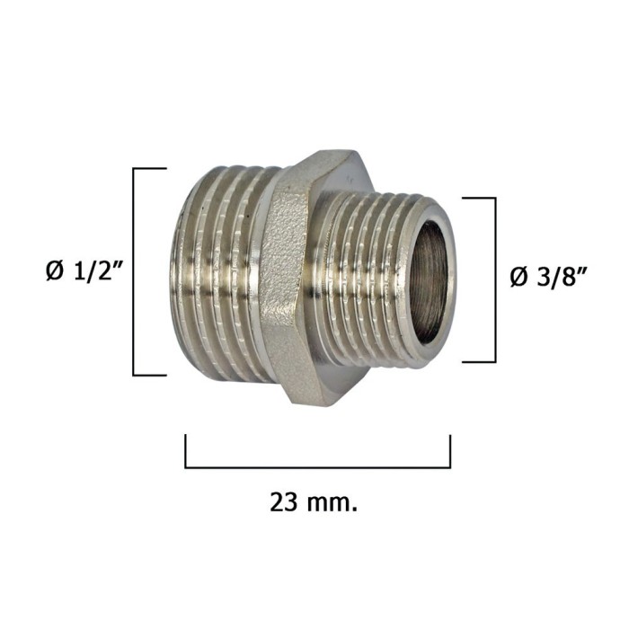 Machones Reductores Cromo 3/8" A 1/2" al por Mayor | Almacén de Ferretería
