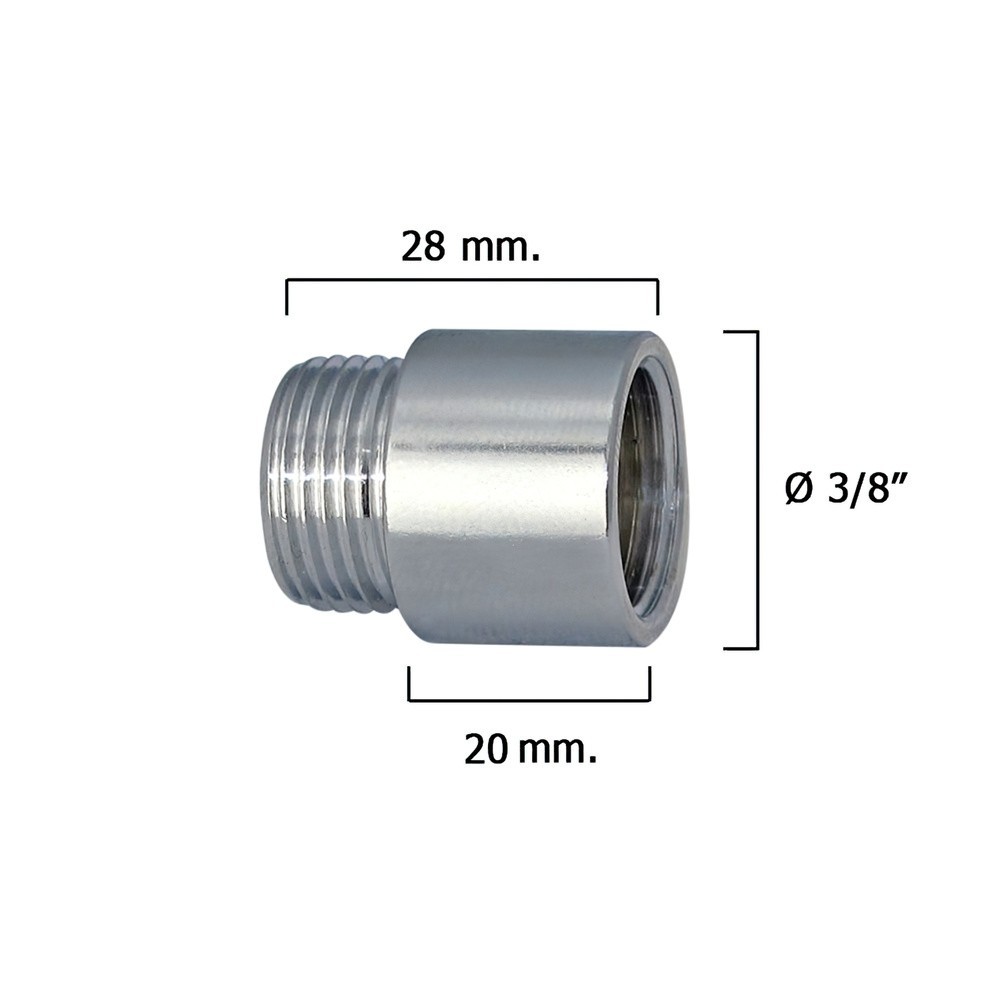 Alargadera Redonda Cromo  3/8" x 20 al por Mayor | Almacén de Ferretería