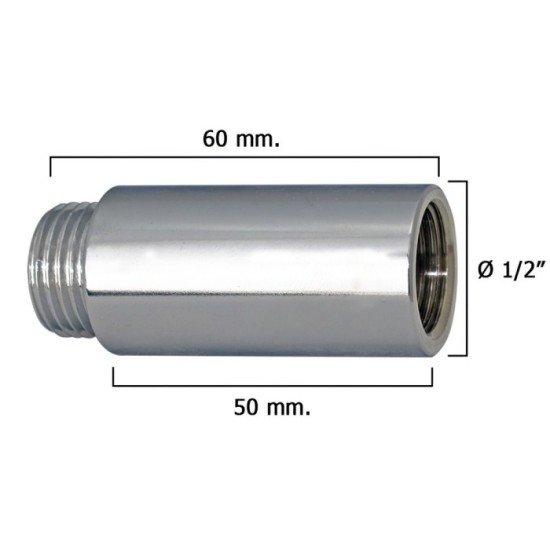 Alargadera Redonda Cromo  1/2" x 50 al por Mayor | Almacén de Ferretería