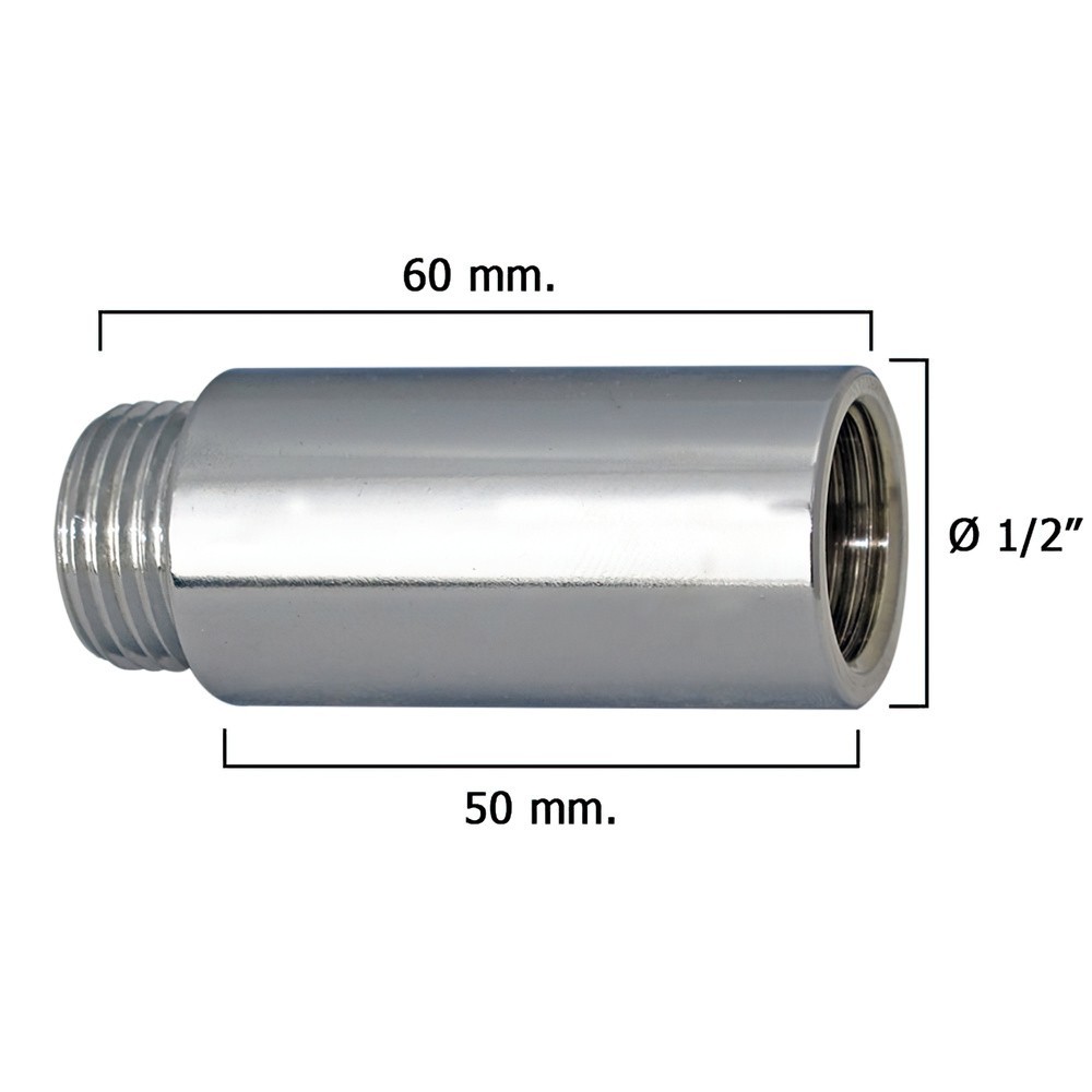 Alargadera Redonda Cromo  1/2" x 50 al por Mayor | Almacén de Ferretería