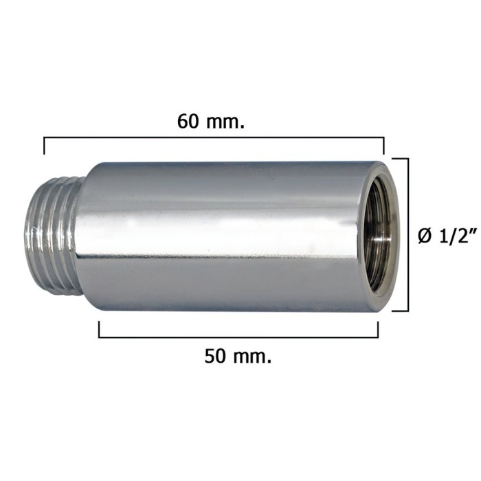 Alargadera Redonda Cromo  1/2" x 50 al por Mayor | Almacén de Ferretería