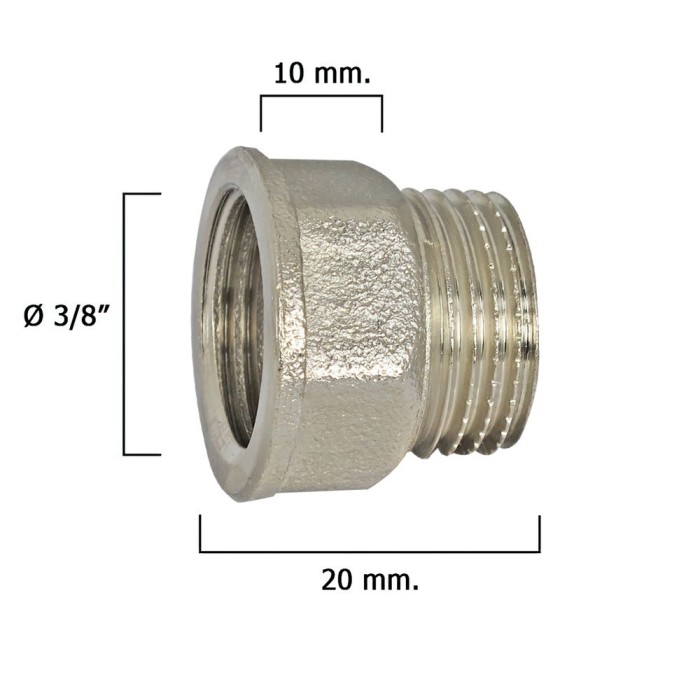 Alargadera Hexagonal Cromo 3/8x10 al por Mayor | Almacén de Ferretería