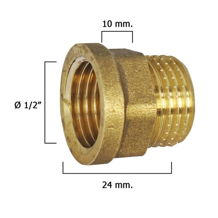Alargadera Hexagonal Pulida 1/2x10 al por Mayor | Almacén de Ferretería