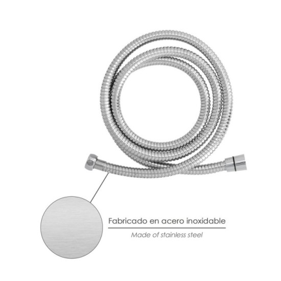 Flexo / Manguera Ducha Extensible Acero Inoxidable 1,7 a 2 Metros Accesorios de Latón, Flexible, Resistente a Torceduras, al por