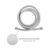 Flexo / Manguera Ducha Extensible Acero Inoxidable 1,7 a 2 Metros Accesorios de Latón, Flexible, Resistente a Torceduras, al por