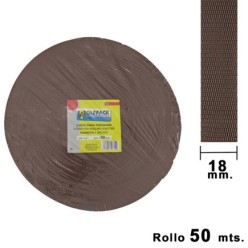 Cinta Persiana Marrón 18 mm, Rollo 50 Metros