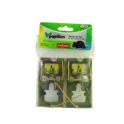 Trampa ratones metálica galvanizada 9,5 x 5,2 cm, (Bolsa 2 unidades)