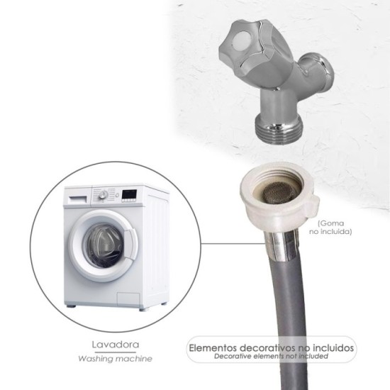 Grifo Lavadora Sencillo Entrada 1/2" - Salida 3/4" Grifo Lavadora, Grifo Lavavajillas, Grifo De Paso al por Mayor | Almacén de F