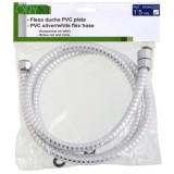 Flexo Ducha PVC Blanco/Plata 1,50 metros al por Mayor | Almacén de Ferretería