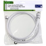 Flexo Ducha PVC Blanco/Plata 2,00 metros al por Mayor | Almacén de Ferretería