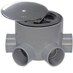 Bote Sifonico PVC T 85 A 110  50-40 Altura 85 mm, Con Tapa Aireación