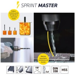 Broca Alpen Hss Sprint Master Ø 2,00 mm, (Blister 3 piezas)