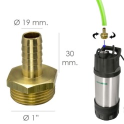 Entronque De Manguera Con Espiga Ø 19 mm, Macho 1"