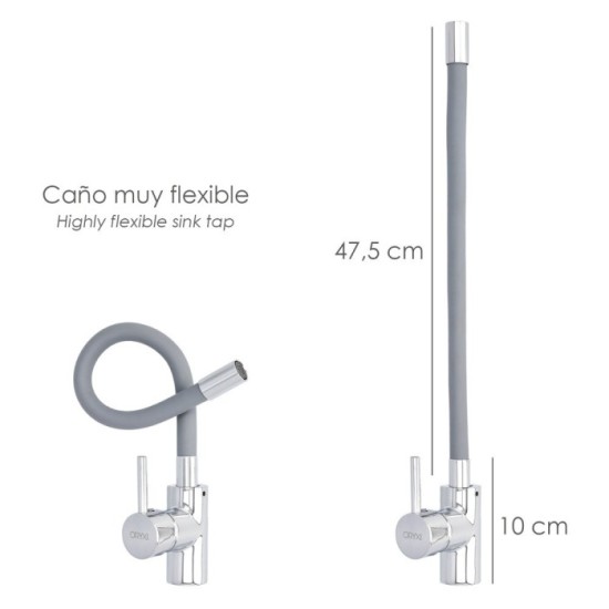 Grifo Monomando Fregadero Flexible Caño Alto, Grifo De Cocina Flexible Caño Alto,Cartucho ceramico Ø 35 mm, al por Mayor | Almac