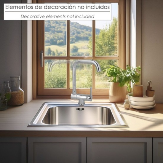 Monomando Fregadero Caño Alto Abatible, Grifo 360º, Chorro Aireado, Grifo Cocina, Grifo Alto, Grifo Fregadero al por Mayor | Alm