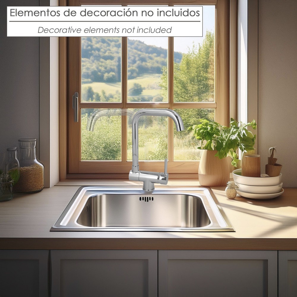 Monomando Fregadero Caño Alto Abatible, Grifo 360º, Chorro Aireado, Grifo Cocina, Grifo Alto, Grifo Fregadero al por Mayor | Alm