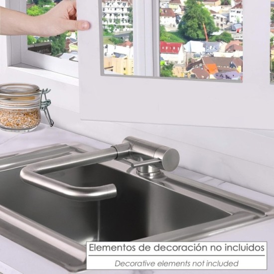 Monomando Fregadero Caño Alto Abatible, Grifo 360º, Chorro Aireado, Grifo Cocina, Grifo Alto, Grifo Fregadero al por Mayor | Alm