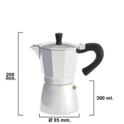 Cafetera Inducción Aluminio 6 Tazas (300 Ml,)