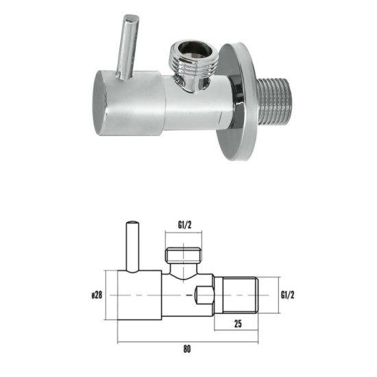 Llave De Escuadra Cerámica 1/2" - 1/2" al por Mayor | Almacén de Ferretería