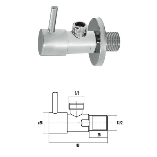 Llave De Escuadra Cerámica 1/2" - 3/8" al por Mayor | Almacén de Ferretería