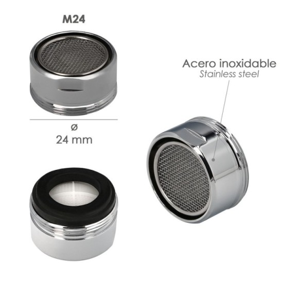 Atomizador Grifos / Monomando M24  (2 piezas) Filtro Aireador Grifo, Economizador de Agua, Difusor Grifo, Aireador Economizador 