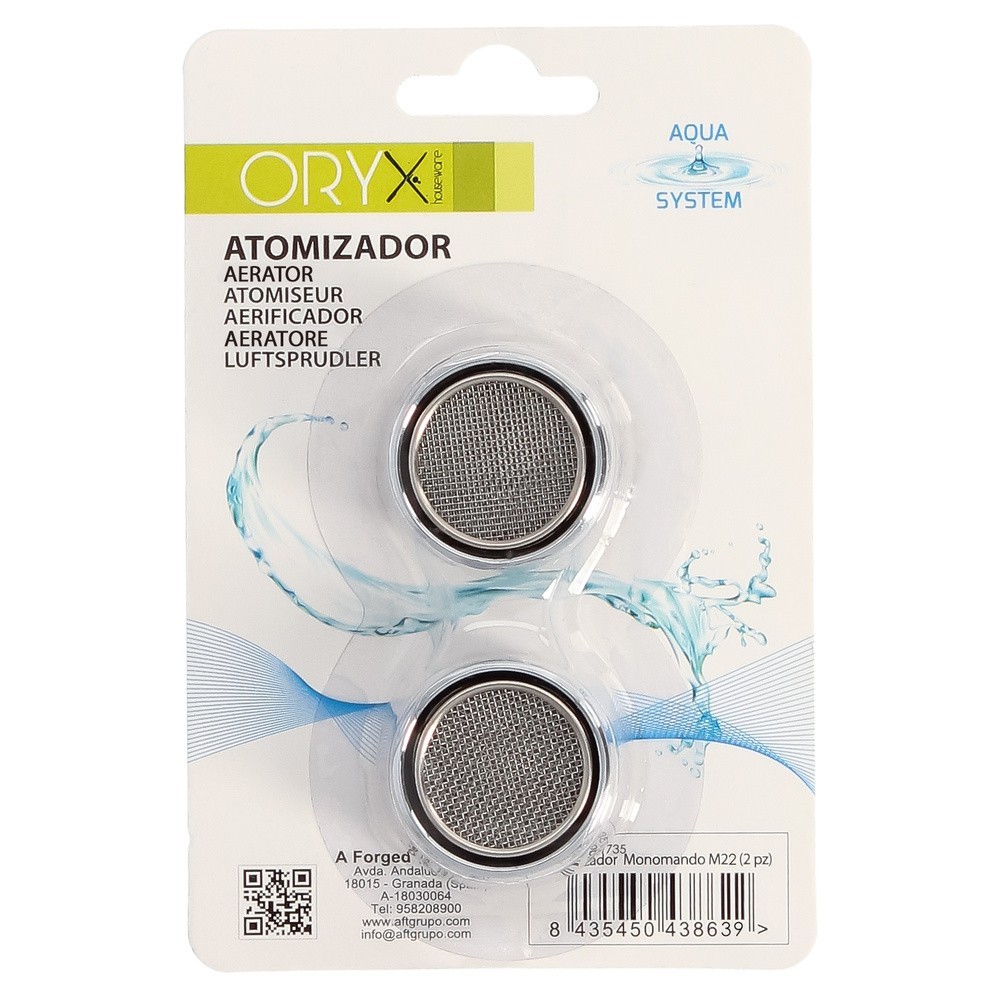 Atomizador Grifos / Monomando F22  (2 piezas) Filtro Aireador Grifo, Economizador de Agua, Difusor Grifo, Aireador Economizador 