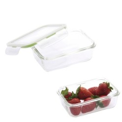 Recipiente Hermetico Cristal Rectangular 550 ml, 16,7 x 11,8 x 6,2 (alt) cm,