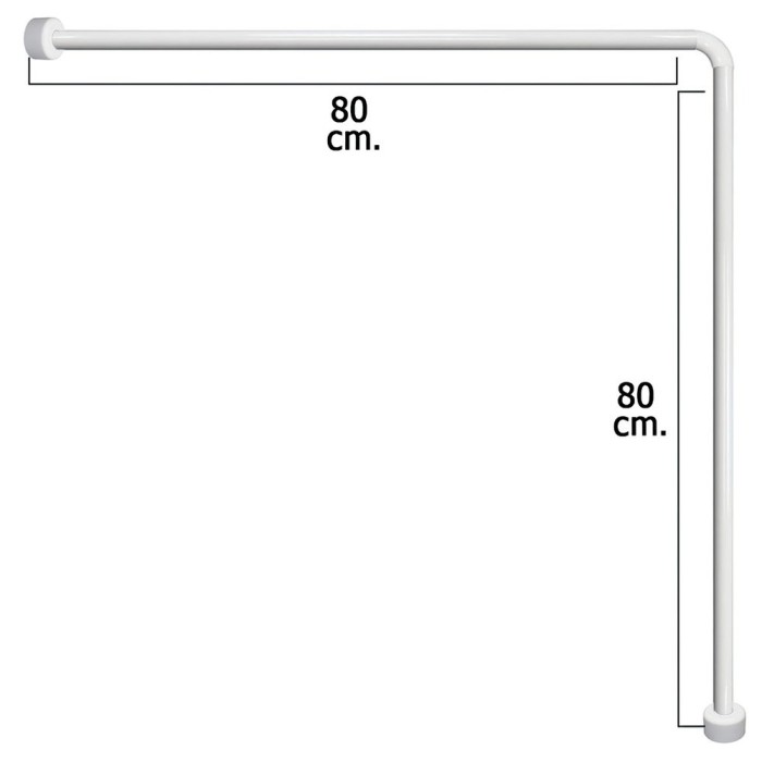 Barra Para  Cortina Ducha Universal Aluminio Blanco 80x80 cm, al por Mayor | Almacén de Ferretería