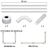 Barra Para  Cortina Ducha Universal Aluminio Blanco 80 x 170 cm, al por Mayor | Almacén de Ferretería