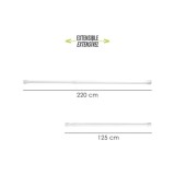 Barra Para  Cortina Ducha Extensible Aluminio Blanco 125 a 220 cm, al por Mayor | Almacén de Ferretería
