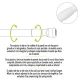 Barra Para  Cortina Ducha Extensible Aluminio Blanco 125 a 220 cm, al por Mayor | Almacén de Ferretería