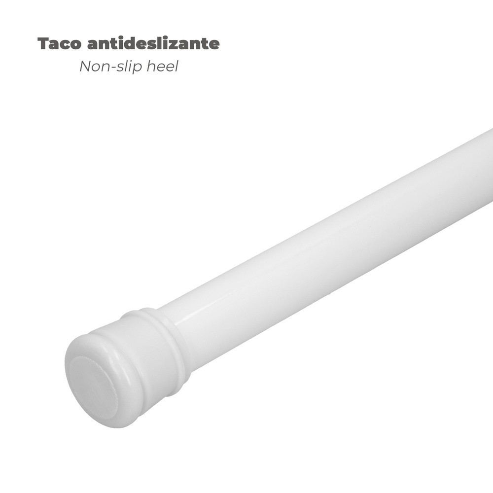Barra Para  Cortina Ducha Extensible Aluminio Blanco 125 a 220 cm, al por Mayor | Almacén de Ferretería