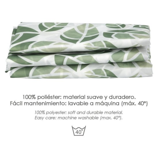 Cortina Ducha Hojas Verdes 180x200 cm, Impermeable al por Mayor | Almacén de Ferretería