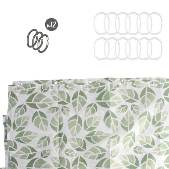Cortina Ducha Hojas Verdes 180x200 cm, Impermeable al por Mayor | Almacén de Ferretería