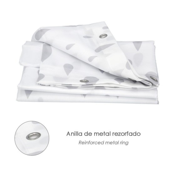 Cortina Ducha Gotas Gris 180x200 cm, Impermeable al por Mayor | Almacén de Ferretería