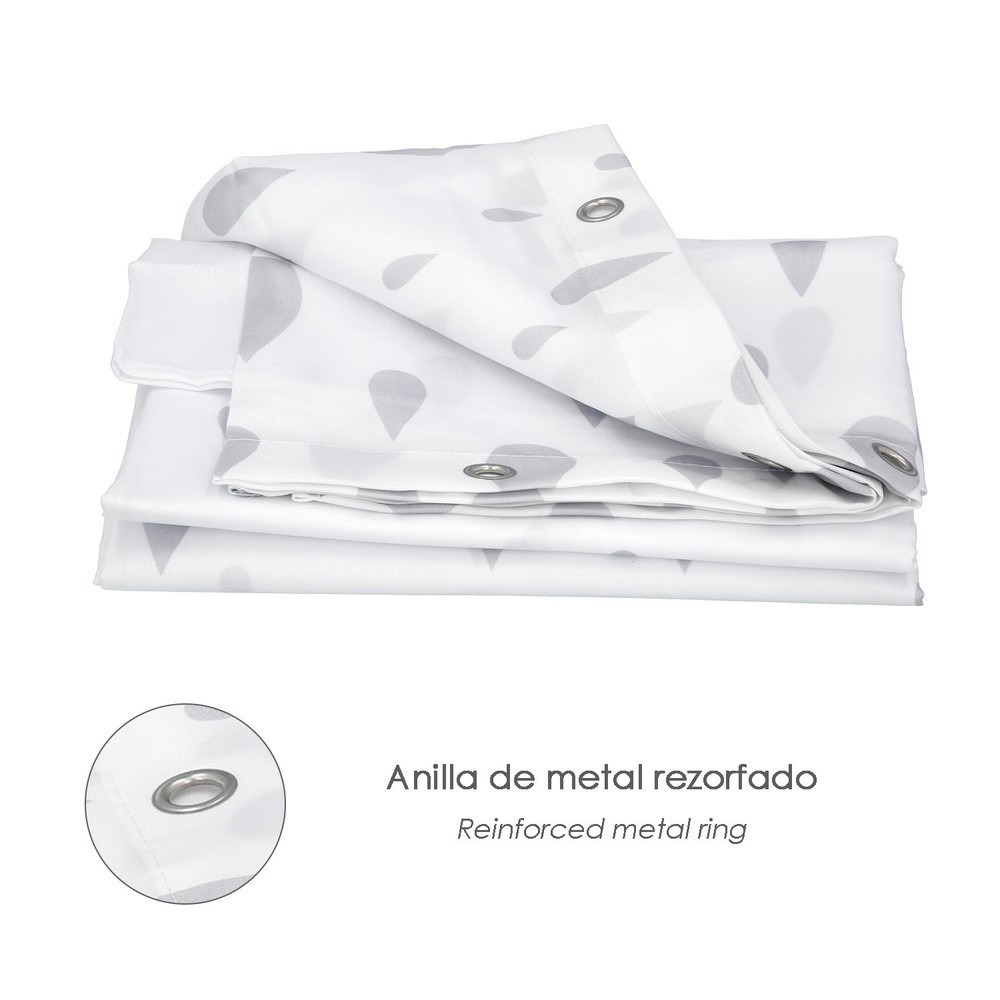 Cortina Ducha Gotas Gris 180x200 cm, Impermeable al por Mayor | Almacén de Ferretería