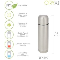 Termo Liquidos, Capacidad 500 ML, Libre BPA, Acero Inoxidable, Antigoteo