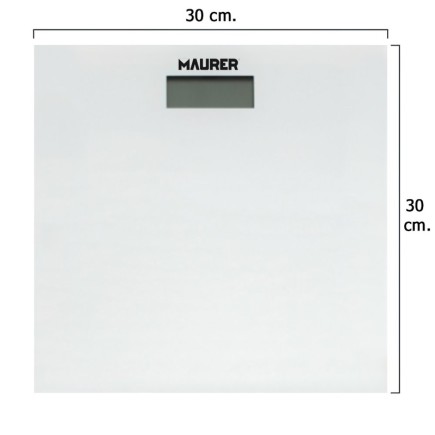 Bascula Baño Digital Cristal Blanco 30 x 30 cm,
