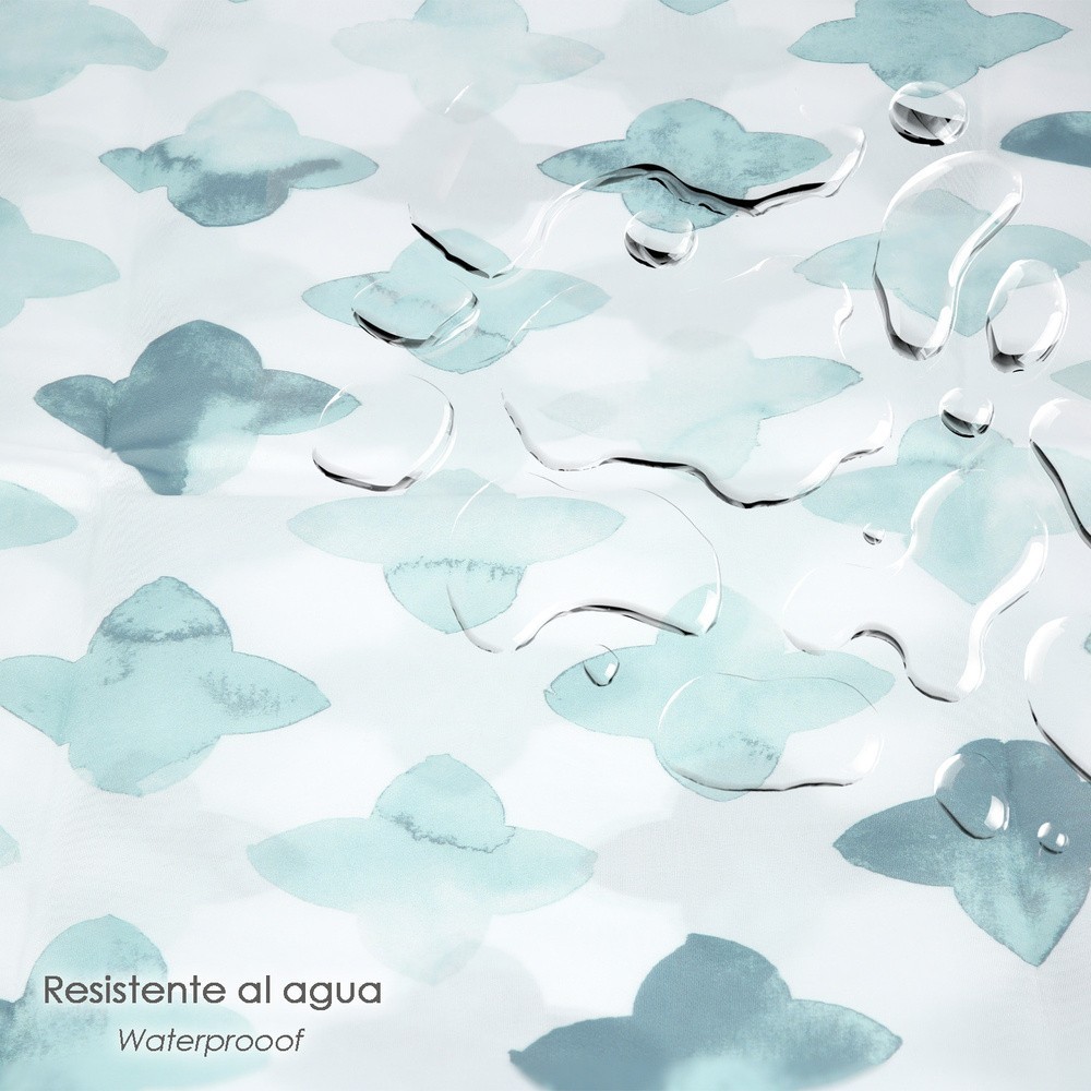 Cortina Ducha Geometrica Azul 180x200 cm, Impermeable al por Mayor | Almacén de Ferretería