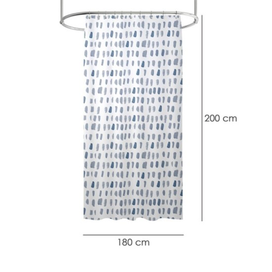 Cortina Ducha Matrix Azul 180x200 cm, Impermeable al por Mayor | Almacén de Ferretería