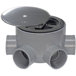 Bote Sifonico PVC T 85 BA 110  50-40 Altura 75 mm, Con Tapa Aireación