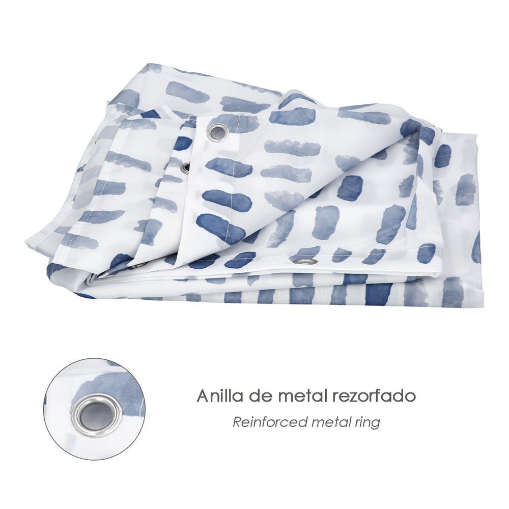 Cortina Ducha Matrix Azul 180x200 cm, Impermeable al por Mayor | Almacén de Ferretería