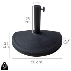 Base Sombrilla a Pared 50x31x25 cm,