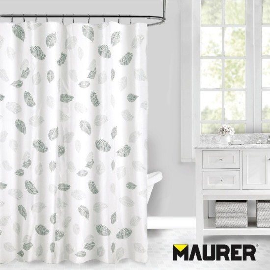 Cortina Ducha Tela Hojas 180 x 200 cm, Cortina baño, Cortina Tela Impermeable Con Anillas al por Mayor | Almacén de Ferretería