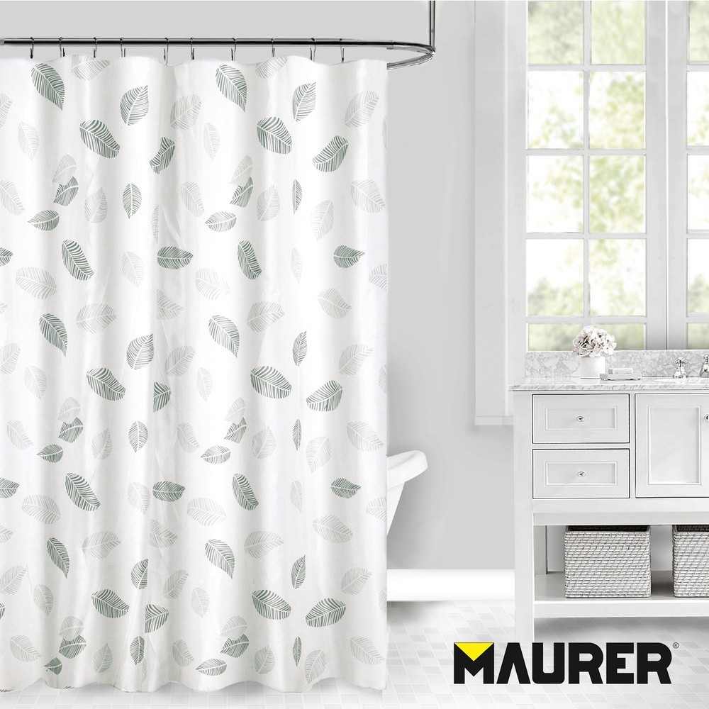 Cortina Ducha Tela Hojas 180 x 200 cm, Cortina baño, Cortina Tela Impermeable Con Anillas al por Mayor | Almacén de Ferretería