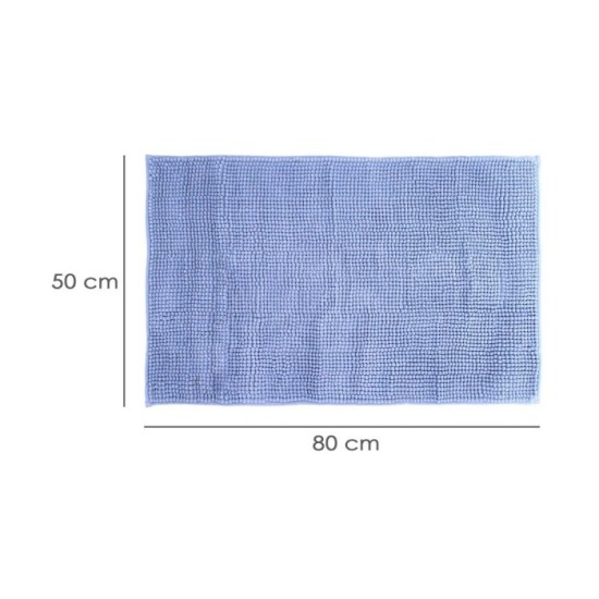 Alfombra Baño Poliéster Chenilla 50x80 cm, Azul, al por Mayor | Almacén de Ferretería