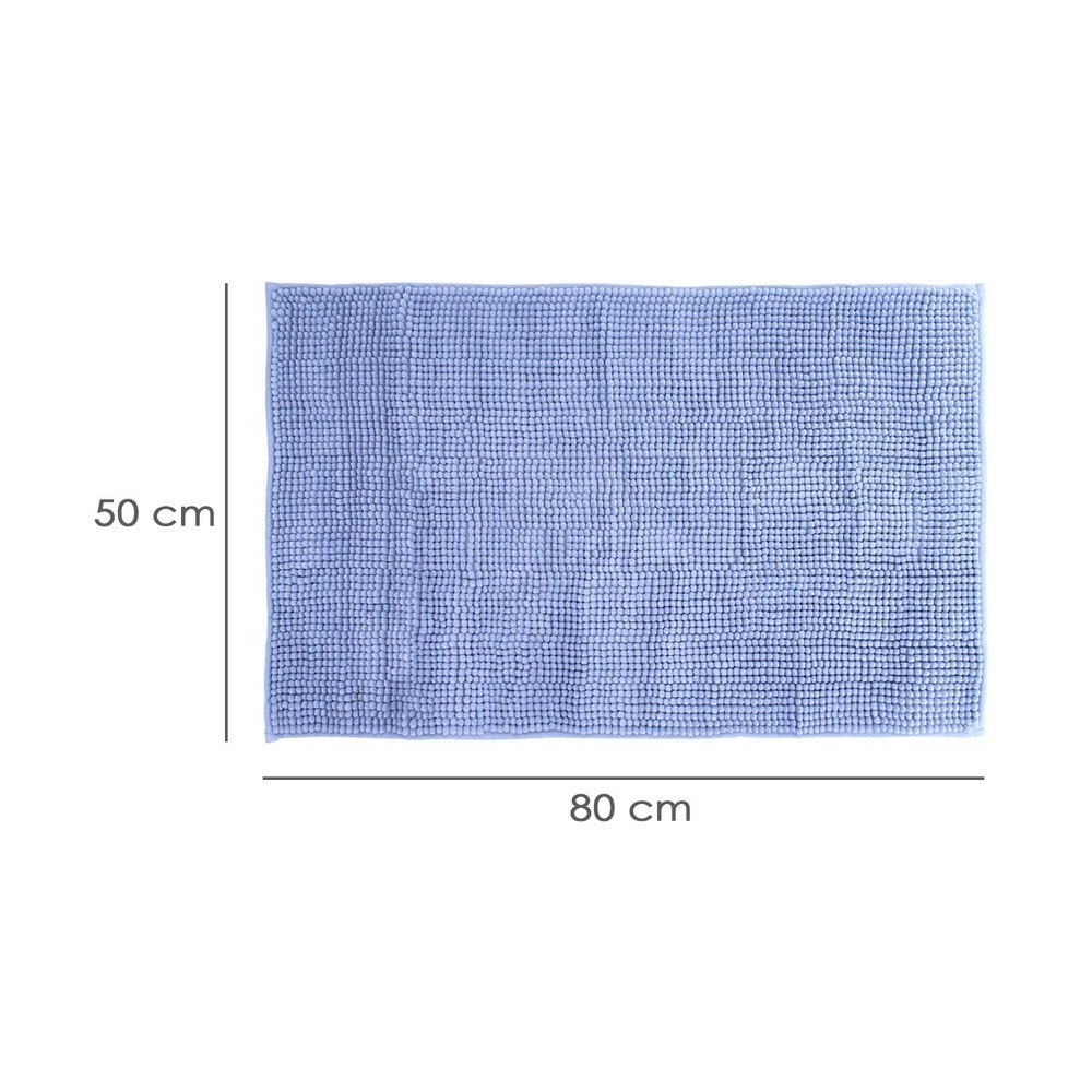 Alfombra Baño Poliéster Chenilla 50x80 cm, Azul, al por Mayor | Almacén de Ferretería