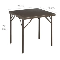 Mesa Plegable Cuadrada Marron 78x78x72 cm,