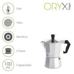 Cafetera Aluminio 2 Tazas (100 ml,) Classic
